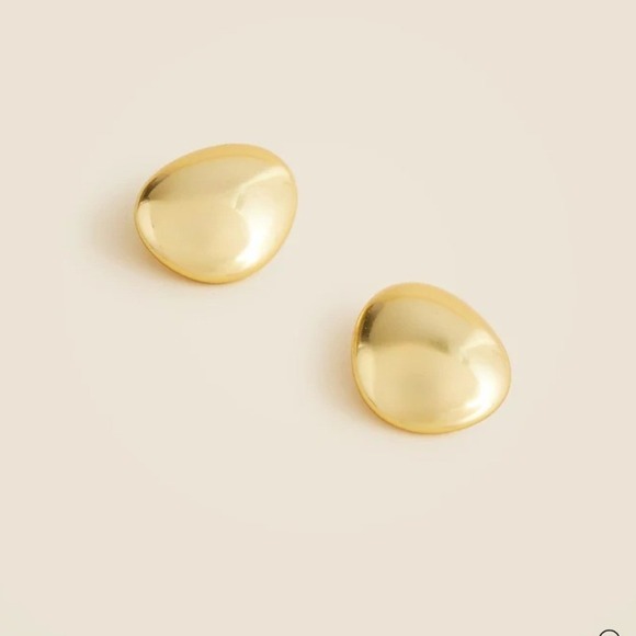 J. Crew Jewelry - J Crew Gold Tone Oval Stud Earrings Lightweight Modern Everyday NEW $50